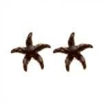 PYARI 18K Gold Plated Anti Tarnish Black Star Enamel Earring