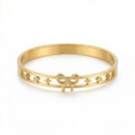 PYARI 18K Gold Plated Anti-Tarnish Bow & Stone Studded Kada Bracelet