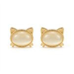 PYARI 18K-Gold Plated Anti-Tarnish Cat Stud Earrings
