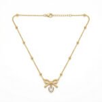 PYARI 18K Gold Plated Anti Tarnish Charm Bow Heart Necklace