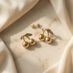 PYARI 18K Gold Plated Anti-Tarnish Cherry Golden Earrings - Image 4