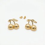 PYARI 18K Gold Plated Anti-Tarnish Cherry Golden Earrings