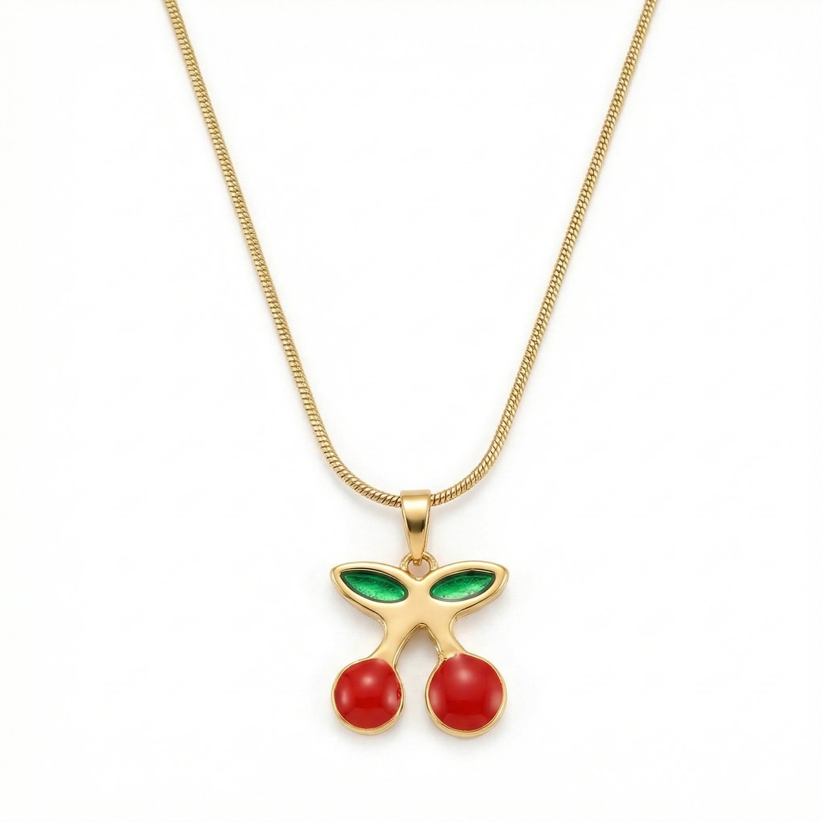 PYARI 18K Gold Plated Anti Tarnish Cherry Pendant Necklace (2) PYARI 18K Gold Plated Anti Tarnish Cherry Pendant Necklace - Image 1