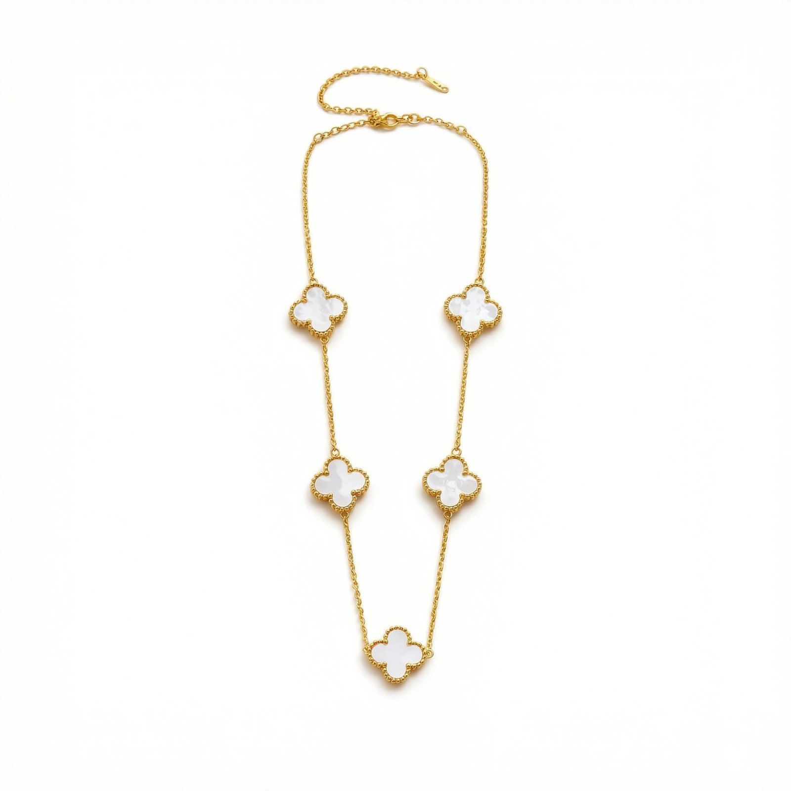 PYARI 18K Gold Plated Anti Tarnish Clover Charm Necklace for Women & Girls (1) PYARI-18K-Gold-Plated-Anti-Tarnish-Clover-Charm-Necklace - Image 1