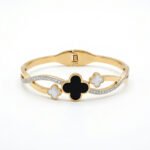 PYARI 18K Gold Plated Anti-Tarnish Clover Shaped Bracelet