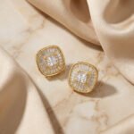 PYARI 18K Gold Plated Anti Tarnish Cubic Zirconia Stud Earrings - Image 4