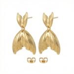 PYARI 18K Gold Plated Fish Tail Anti Tarnish Earring