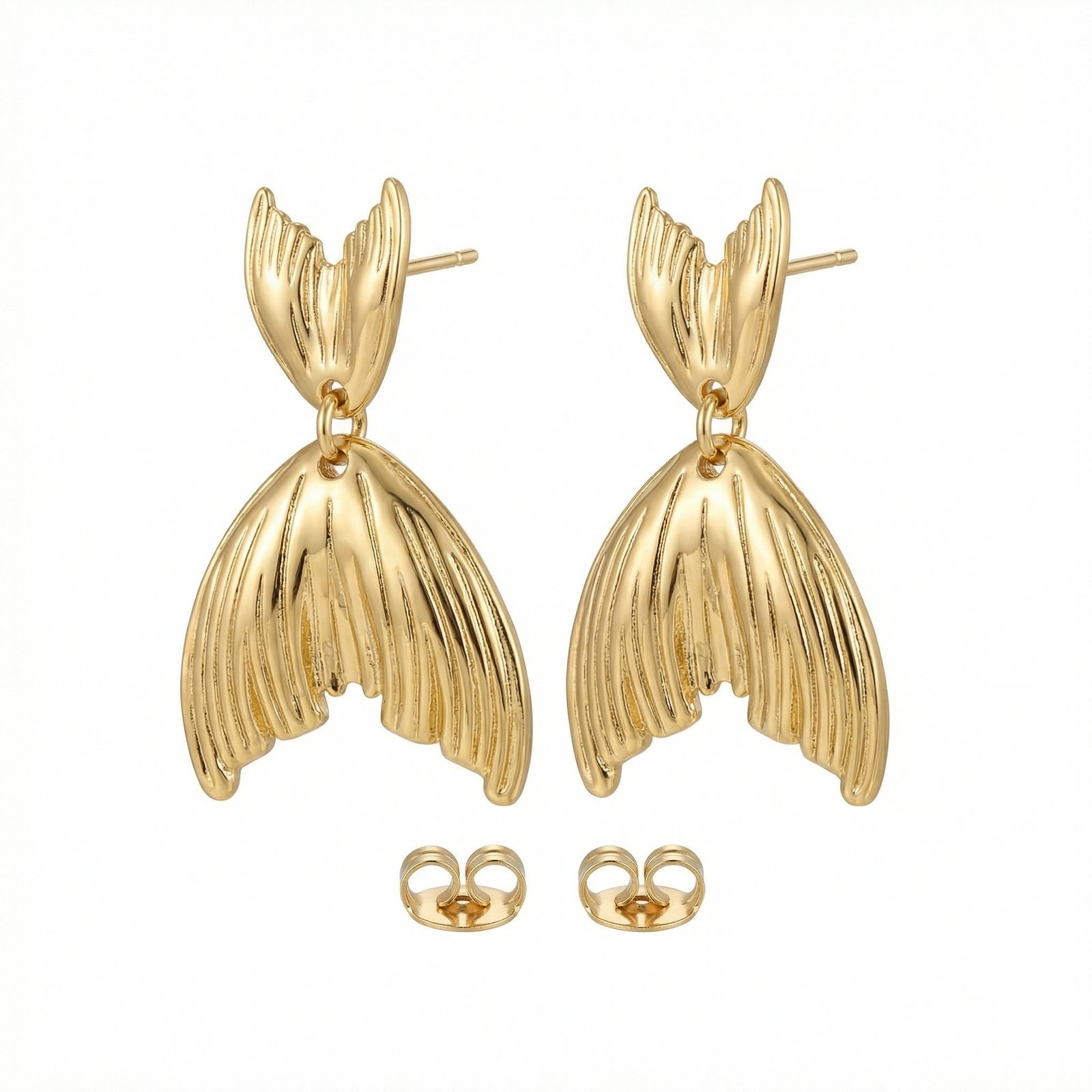 PYARI 18K Gold Plated Anti-Tarnish Fish Tail Earrings (3) PYARI 18K Gold Plated Fish Tail Anti Tarnish Earring - Image 1