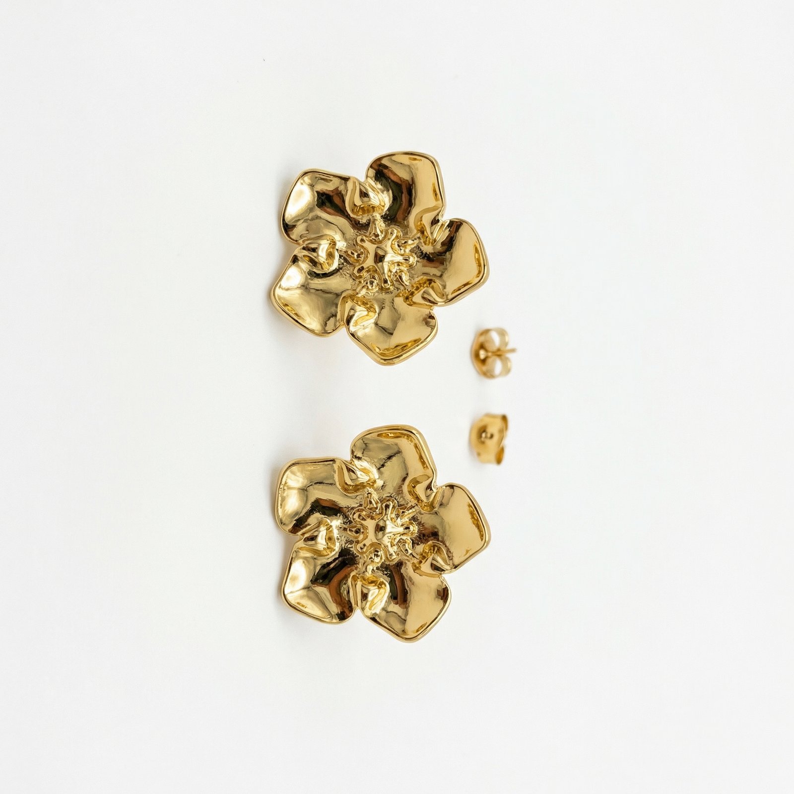 PYARI 18K Gold Plated Anti-Tarnish Flowers Studs (8) PYARI 18K Gold Plated Flowers Studs Anti Tarnish Earring - Image 1