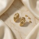 PYARI 18K Gold Plated Anti-Tarnish Geometric Twisted Chunky Stud Earrings - Image 4