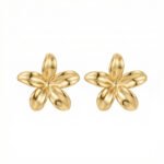 PYARI 18K Gold Plated Anti-Tarnish Hawaiian Flower Stud Earrings