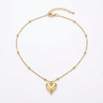 PYARI 18K Gold Plated Anti Tarnish  Heart Ball Chain Necklace