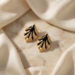 PYARI 18K Gold Plated Anti Tarnish Leaf Enamel Earring - Image 4