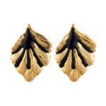 PYARI 18K Gold Plated Anti Tarnish Leaf Enamel Earring