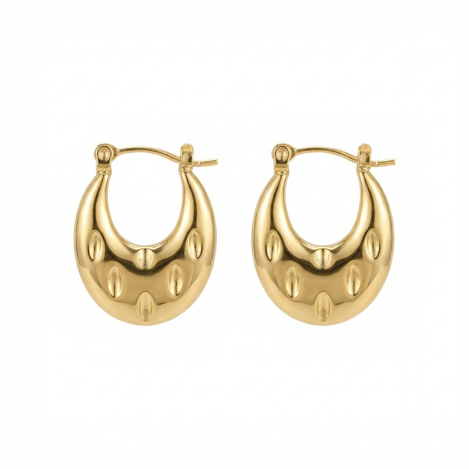 PYARI 18K Gold Plated Anti-Tarnish Lucy Hoop Earring (1) PYARI 18K Gold Plated Lucy Hoop Anti Tarnish Earring - Image 1