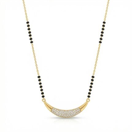 PYARI 18K Gold Plated Anti-Tarnish American Diamond Designer Mangalsutra With Chain