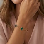 PYARI 18K Gold Plated Anti-Tarnish Multi-Color Clover Charm Bracelet - Image 2