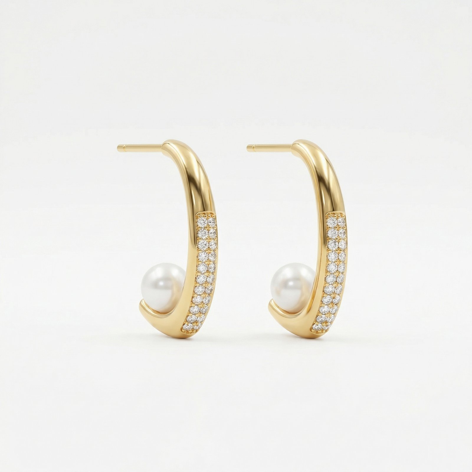 PYARI 18K Gold Plated Anti-Tarnish Pearl Hook Earrings (1) PYARI 18K Gold Plated Pearl Hook Anti Tarnish Earring - Image 1