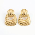 PYARI 18K Gold Plated Ripple Anti Tarnish Earring