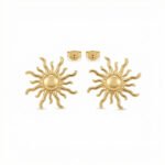 PYARI 18K Gold Plated Rising Sun Stud Anti Tarnish Earring