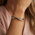 PYARI 18K Gold Plated Roman Numeral Crossover Openable Bracelet - Image 4