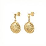 PYARI 18K Gold Plated Shell Drop Anti Tarnish Earring