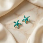 PYARI 18K Gold Plated Anti Tarnish Sky Blue Star Enamel Earring - Image 4