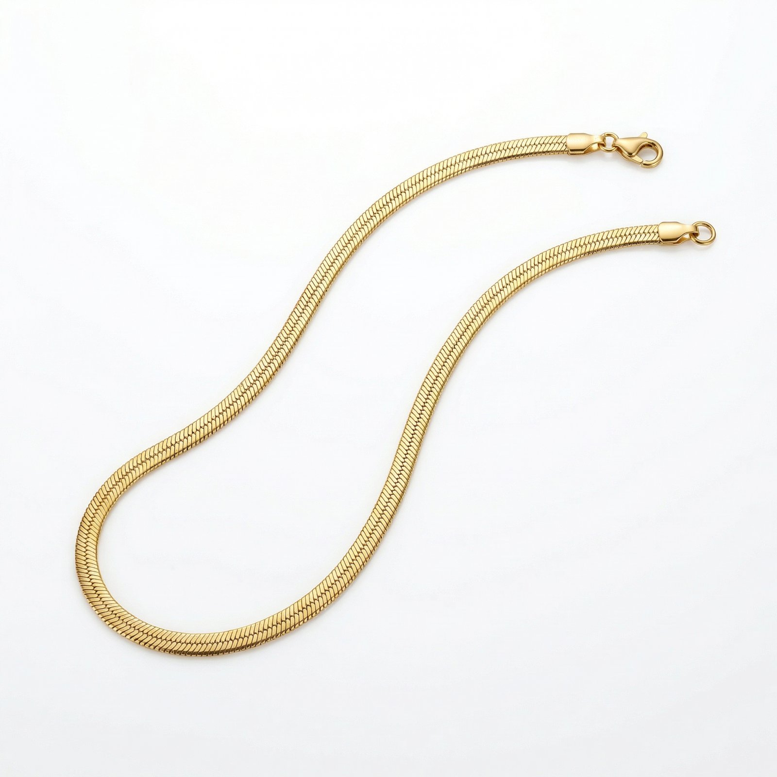 PYARI 18K Gold Plated Anti Tarnish Snake Plain Chain Necklace for Women & Girls (1) PYARI 18K Gold Plated Anti Tarnish Snake Plain Chain Necklace - Image 1