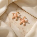 PYARI 18K Gold Plated Anti Tarnish Light Orange Star Enamel Earring - Image 4