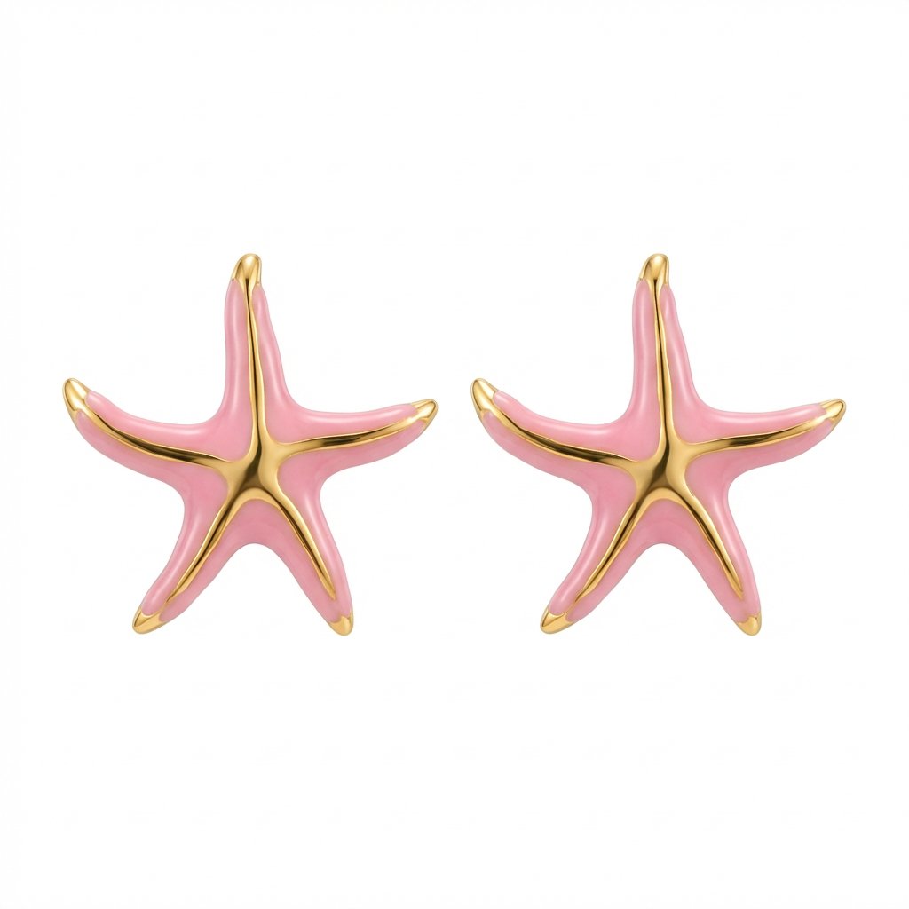 PYARI 18K Gold Plated Anti Tarnish Star Enamel Earring (10) PYARI 18K Gold Plated Anti Tarnish Star Enamel Earring - Image 1