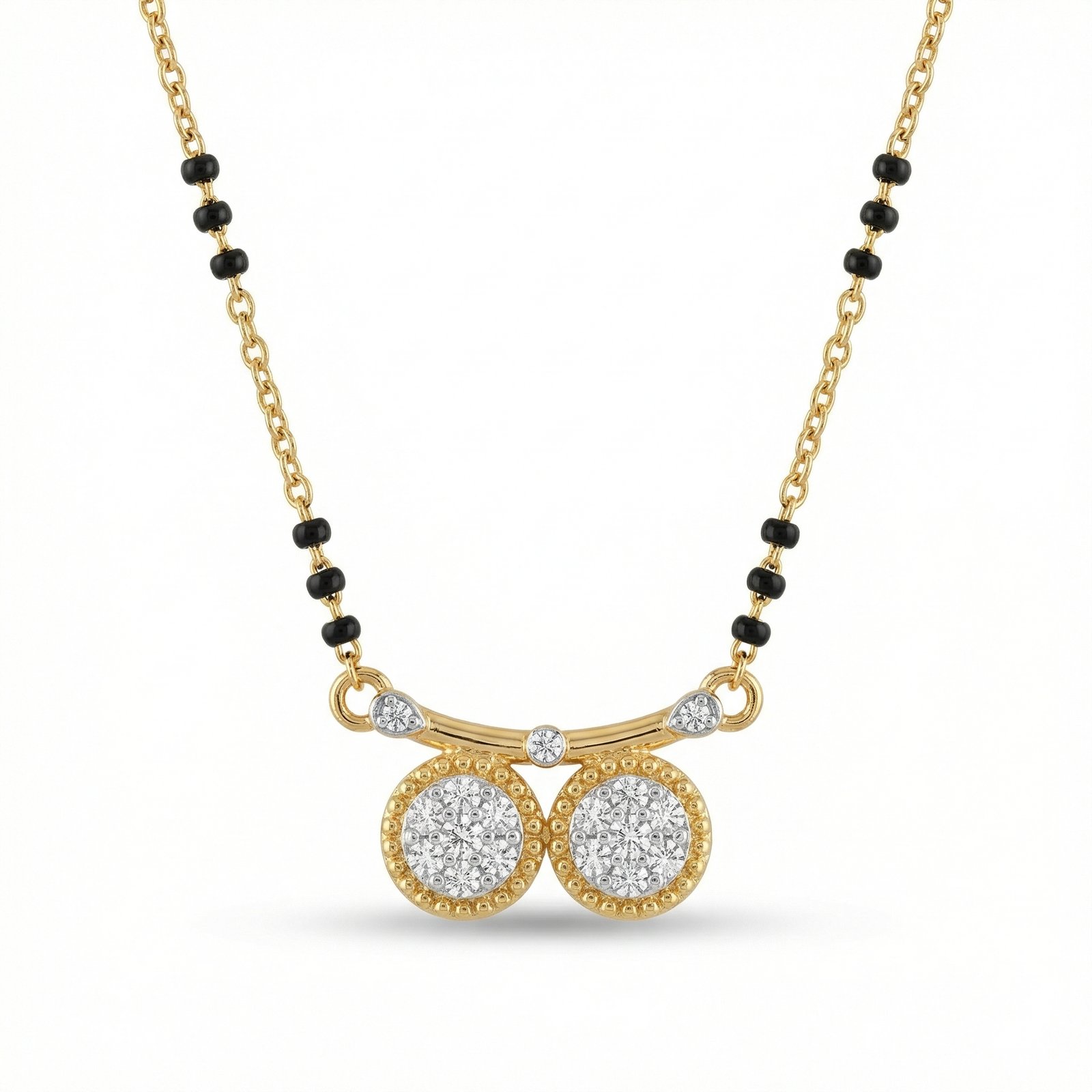 PYARI 18K Gold Plated Anti-Tarnish Wati Mangalsutra (3) PYARI 18K Gold Plated Anti-Tarnish Wati American Diamond Designer Mangalsutra - Image 1