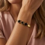 PYARI 18K Gold Plated Three Leaf Clover Openable Bracelet - Image 2