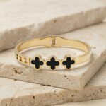 PYARI 18K Gold Plated Three Leaf Clover Openable Bracelet - Image 3
