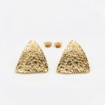 PYARI 18K Gold Plated Triangular stud Anti Tarnish Earring
