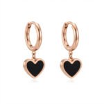 PYARI-Rose-Gold-Plated-Anti-Tarnish-Black-Heart-Hoop-Earrings