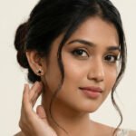 PYARI Rose Gold Plated Anti Tarnish Black Star Stud Earrings - Image 2