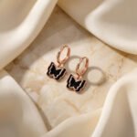 PYARI-Rose-Gold-Plated-Anti-Tarnish-Butterfly-Hoop-Earrings - Image 4