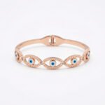 PYARI 18K Gold Plated Anti Tarnish Evil Eye Bangle Bracelet