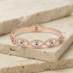 PYARI 18K Gold Plated Anti Tarnish Evil Eye Bangle Bracelet - Image 4