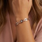 PYARI 18K Gold Plated Anti Tarnish Evil Eye Bangle Bracelet - Image 3