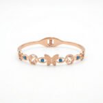 PYARI Rose Gold Plated Anti Tarnish Evil Eye and Butterfly Charm Bracelet