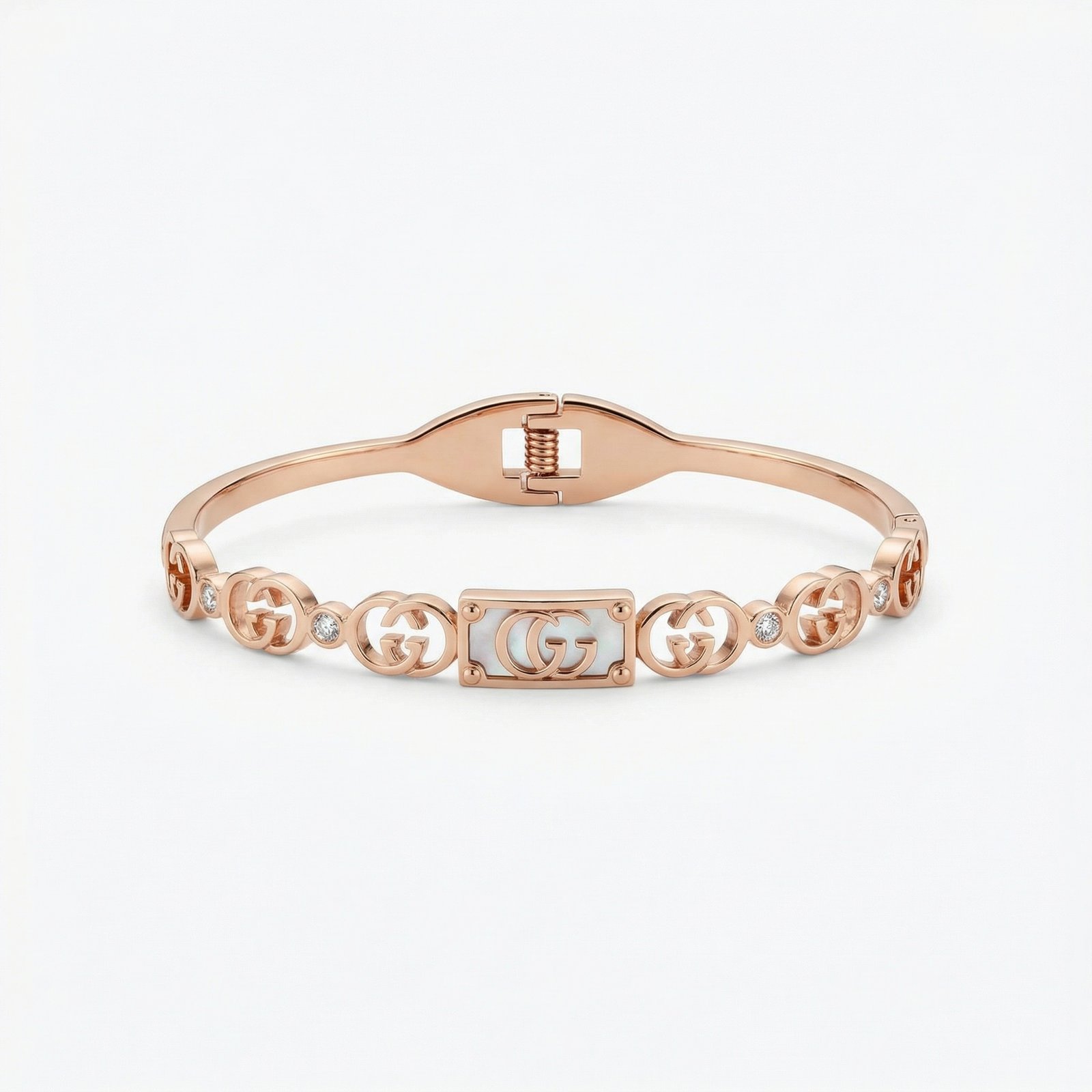 PYARI Rose Gold Plated Anti Tarnish Gucci Openable bracelet (1) PYARI Rose Gold Plated Anti Tarnish Gucci Openable bracelet - Image 1