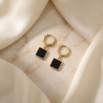 PYARI Rose Gold Plated Anti Tarnish Square Zircon Hoop Earrings - Image 4
