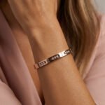 PYARI Rose Gold Plated Anti Tarnish Stone Studded Bangle Style Bracelet - Image 2