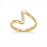 PYARI 18K Gold Plated CZ Lifeline Adjustable Ring