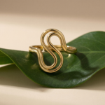 PYARI 18K Gold Plated Golden Loop Flow Adjustable Ring - Image 4