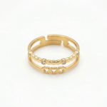 PYARI 18K Gold Plated Heart Blossom Adjustable  Ring