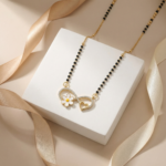 PYARI 18K Gold Plated Heart Flower American Diamond Pendant Mangalsutra - Image 5