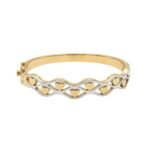 PYARI 18K Gold Plated Love Heart Gold Bangle Bracelet