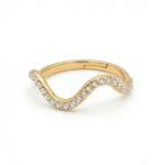 PYARI 18K Gold Plated Lustrous U Curve Adjustable Ring